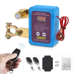 Car Truck RV 1 Set Car Kill Switch Anti Theft Remote Battery Disconnect Switch 12v 240A with Smart Voltage for Car Truck RV