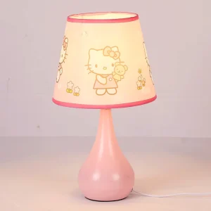 Cartoon Kids Table Lamp with Soft Fabric Shade for Bedroom