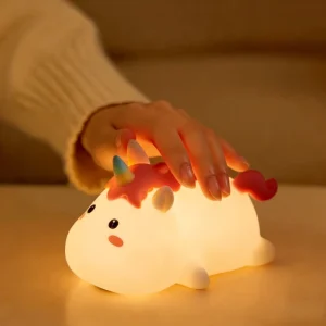 Cartoon Silicone Animal LED Night Light Rechargeable Touch Control Dimmable Bedside Lamp