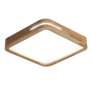 Ceiling Lamp with Acrylic Wood Design and 3-Color Changeable Lighting for Home Apartment Office