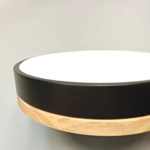 Ceiling Light with Wooden at Back for Surface Mounted Round Size R30 R40 Led Ceiling Panel Lightd