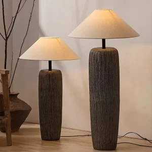 Ceramic Cloth Floor Lamp Modern LED E27 for Living Room Bedroom Hotel