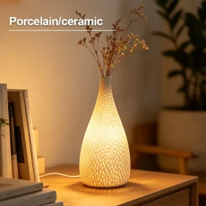 Ceramic Modern Flexible E14 LED Desk Lamp with Decorative Vase Design Warm White Light 220V for Bedroom