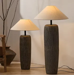 Ceramic Table Lamp LED Light Source White Linen Lamp Shade Hotel Decorative Desk Lamp for Bedroom
