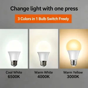 Changing Wall Switch LED Bulb E27 5W 7W 12W 3000K 4000K 6500K Switch Control Lamp Plastic Aluminum Body AC100 265V Residential