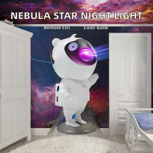 Character Night Light with Nebula Starry Projection Remote Control USB Powered Color-Changing LED for Kids