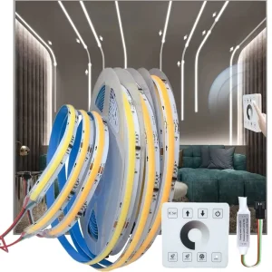 Chase Strobe Flowing 12V DC 8mm 120 LEDs 3000K Warm White Electroplated SMD2835 LED Strip Light with Remote Control