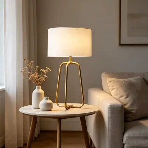 Chic Modern Iron Fabric Table Lamp Set Open Frame Decorative Desk Lamp for Home Bedroom Living Room Office Nightstand