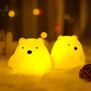 Children’s Cartoon Animal Bedside Night Light, Mini Portable Baby Atmosphere Lamp