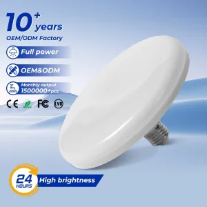 China Factory LED Bulb E27 B22 Iron PP UFO Shape for Shopping Mall Dining Room Lighting