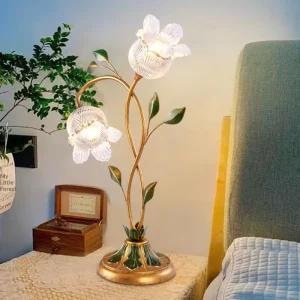 Chinese Pastoral Creative Flower-shaped Decorative Table Lamp Ambient Light Modern Minimalist Art for Bedroom Children’s Room