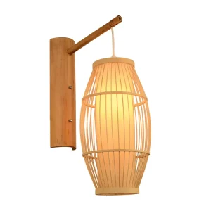 Chinese Style Bamboo Art Wall Lamp Chinese Wind Hotel Corridor Bedroom Bedside Retro Living Room Restaurant Aisle Zen Wall Lamp