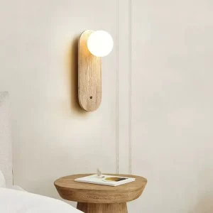 Chinese Style Huangdong Stone Bedside Lamp Switch Wall Lamp LED Light Source for Home Office Decoration for Hotels Homestay