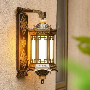 Chinese Style Wall Lamp Outdoor Waterproof Rust Proof Courtyard Lamp Balcony Corridor Aisle Retro Wall Lamp Villa Wall Lamp