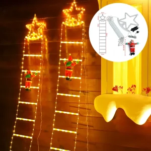 Christmas Decoration LED Ladder Lights with Santa Claus Design Waterproof for Garden and Home Christmas Tree