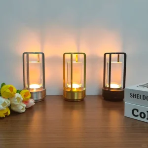 Christmas Gift Portable Rechargeable LED Table Lamp Touch Dimmable Banquet Camp Cafe Restaurant Bar Bedroom Desk Lamp
