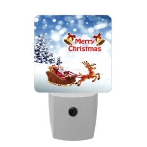 Christmas LED Night Light Automatic Dusk to Dawn Sensor Night Lights Plug in Wall Baby Kids 3D Acrylic Lamp for Bedrooms