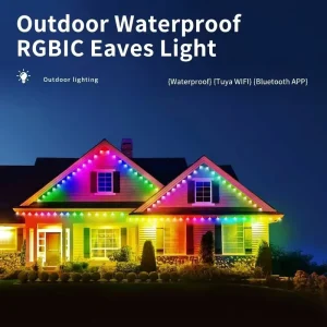 Christmas Lighting Waterproof LED Eaves Lights Smart RGBIC Permanent Outdoor Lights Work
