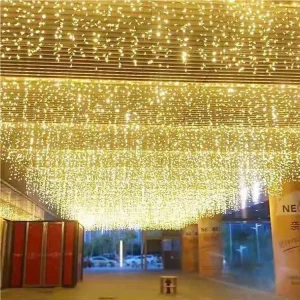 Christmas Lights Garland LED Curtain Icicle String Fairy Light 96 LEDs Waterproof IP44 Drop Party Garden Stage Outdoor