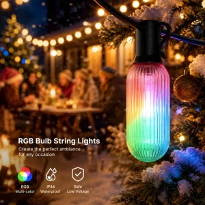 Christmas Pergola and Patio String Lights, Connectable Outdoor Dining Decor Set