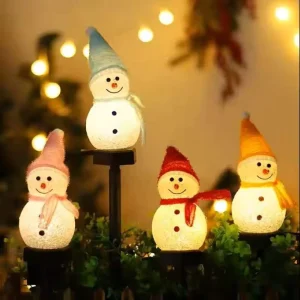 Christmas Snowman Modeling Light Creative Solar IP65 Rated Floor Lamp Gardens Yards Patios Lawns Decorative Lighting