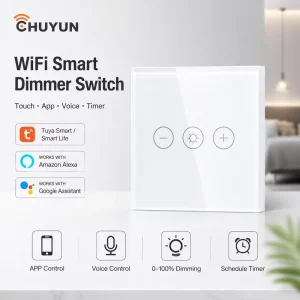 Chuyun New Tuya Wifi Switch Wall Smart Voice Control Light Smart Dimmer Switches With Neutral Wire