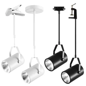 Clamp-Mount Long-Arm LED Telescopic Spotlight for Exhibition Booths