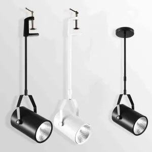 Clamp-Mount Long-Arm LED Telescopic Spotlight for Exhibition Booths