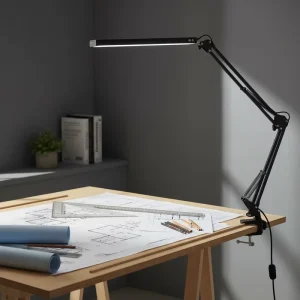 Clamp on Modern Aluminum LED Desk Lamp with Flexible Adjustable Arm Dimmable Eye Caring Light for Office Bedroom