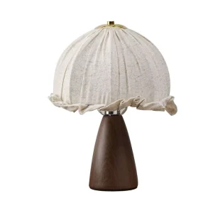 Classic Antique Fabric Linen Shade Desk Lamp Ceramic