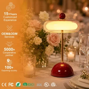 Classic Elegant Luxury Table Lamp Cordless USB powered with Battery Creamy Style Decorative Night Light for Bedroom