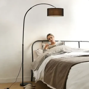 Classic Fashion Fishing Fabric Lampshade Floor Lamp Minimalist Living Room Bedroom Bedside Rotatable