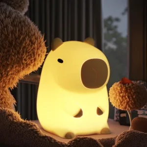 Classic Khaki Dolphin Night Light Modern LED Soft USB Charging for Bedroom Decor Portable Capybara Night Lamp Festival Gift