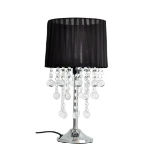 Classic TABLE LAMP Desk Lamp with Black Shade and clear Beads for Home Decoration