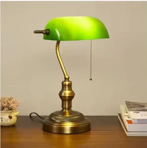 Classical Retro Table Lamp Pull Switch Glass Desk Light Home Decor Study Office Desk Lamps
