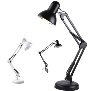 Classical Study Office Table Lamps with Adjustable Angle Clip Lamp of Industrial Style Metal Table Light E27