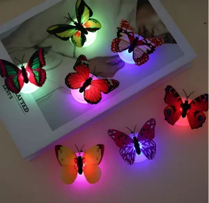 Color-Changing Butterfly LED Night Light Wall Decal for Kids Bedroom Decoration