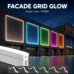Color Smart Flexible Recessed Frame Silicone Neon Strip Lights DC12V 24V Uniform Soft Glow for Shops Mall Building Decoration