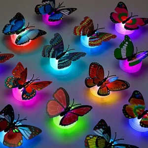 Colorful Butterfly LED Lights Wall Decor 3D Butterfly Sticker Wall Lights LED Butterfly Decoration Night Light