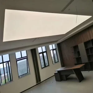 Commercial Drop Ceiling Square LED Panel Light Soft Film Backlit Dimmable UV Printed PVC Fabric Recessed for Office & Store