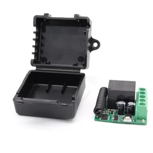Compact 433MHz RF Wireless 1-Channel Remote Control Relay Switch with Integrated Housing for Security Alarm and Siren Systems