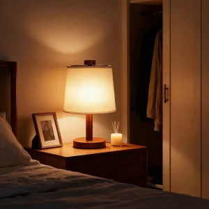 Compact Portable LED Desk Lamp USB Rechargeable Knob Dimmable Eye-Friendly Wood Linen Eco-Friendly Modern Study Lamp for Student