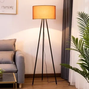 Contemporary Black Iron Tripod Floor Lamp Without Shade LED Standing Lamp for Living Room