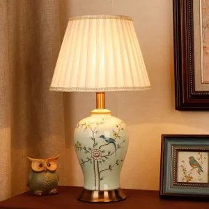 Contemporary Ceramics Table Lamp American Style Living Room Bedroom Bedside Desk Light Hotel Engineering Decorative