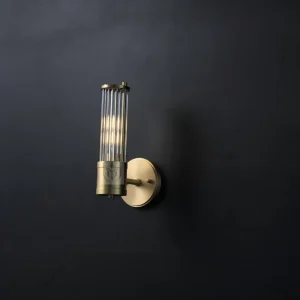 Contemporary E12 Copper Wall Lamp with Crystal Glass and Hotel Grade Design for Living Room and Bedroom