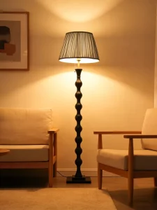 Contemporary High end Pleated Shade Floor Lamp Classic Black Wood Base Decorative Standing Lamp for Bedroom Office Lounge