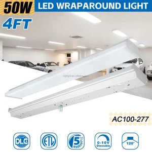 Contractor Select Adjustable Lumen Integrated 22W 50W LED White Wraparound Light Fixture 5000K Daylight IP22 Stainless Steel