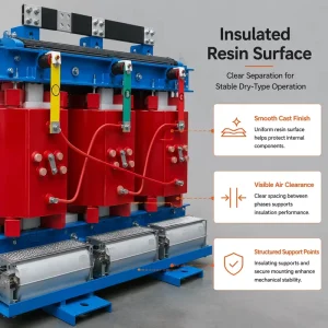 Copper Winding Dry Type Three Phase Cast Resin Transformer Silicon Steel Laminated Core IEC60076 Custom KVA Voltage