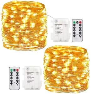 Copper Wire Fairy String Lights Battery Operated Remote Control Timer Twinkle Outdoor Supplies for Construction Christmas Light