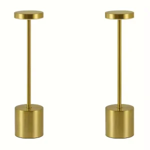Cordless LED Rechargeable Metal Table Lamp Modern Touch Dimming Portable USB 5V for Restaurant Bedroom Office